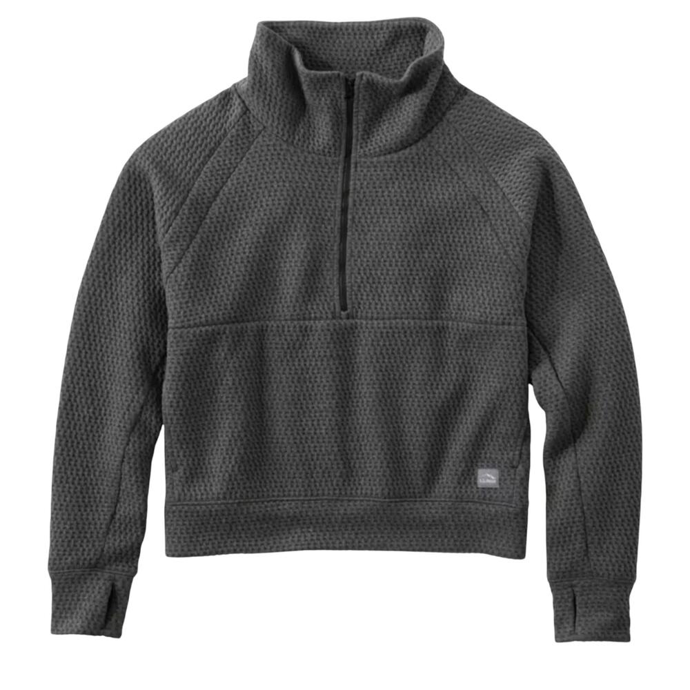 L.L. Bean Gray Ridgeknit Half-Zip, Women's Size Large pet outdoor comfort